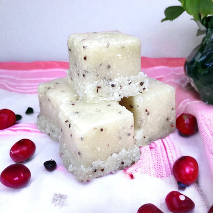 Goat Milk & Cranberry Exfoliating Sugar Scrub Cubes